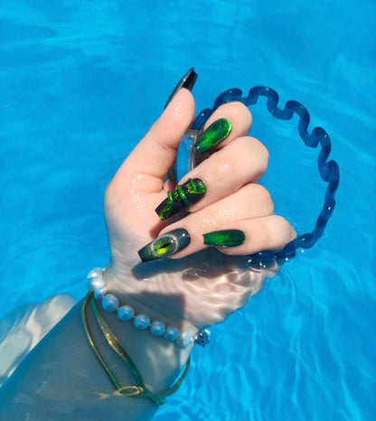 Green Snake Nails [Handmade]