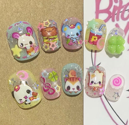 Heisei Y2K Kawaii Character Nails [Handmade]