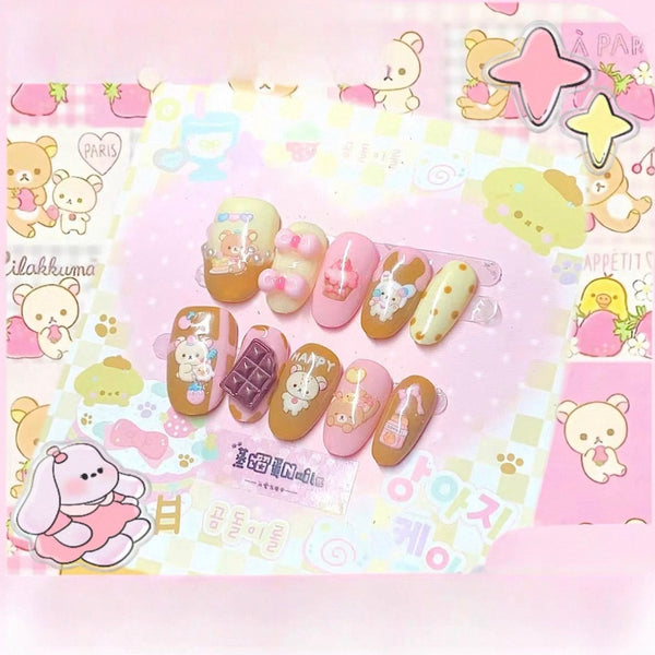 Rilakkuma Chocolate Nails