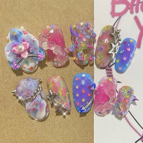 Extreme Orchid Embossed Nails
