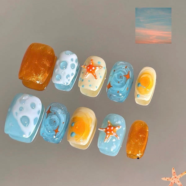 Starfish Sunset Beach Nails