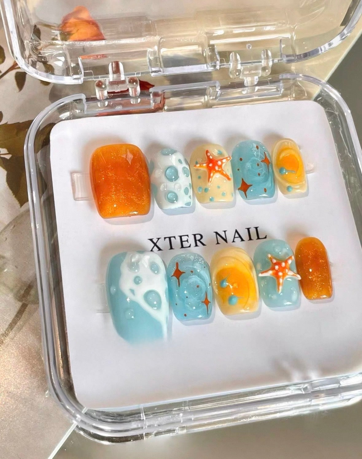 Starfish Sunset Beach Nails [Handmade]