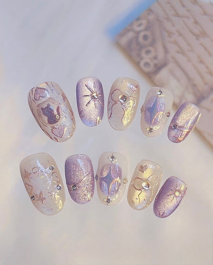 Purple Galaxy Nails [Handmade]