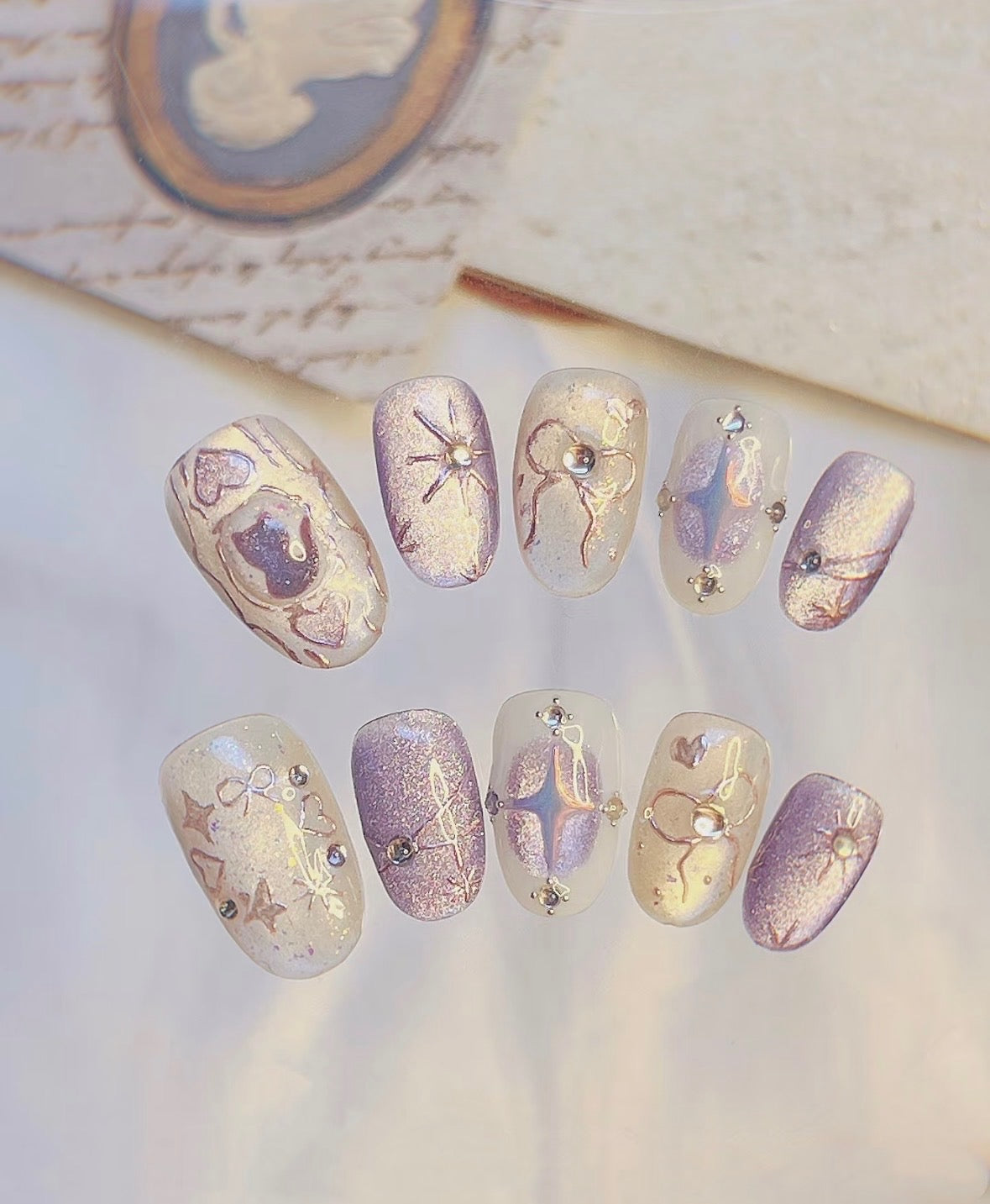 Purple Galaxy Nails [Handmade]