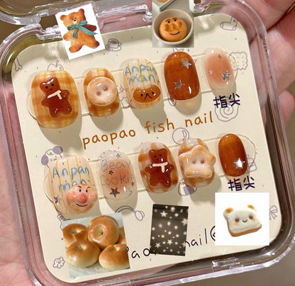 Pudding Bear x Anpanman Nails [Handmade]