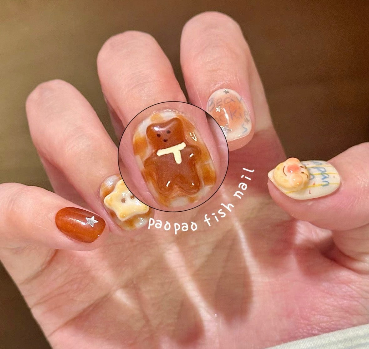 Pudding Bear x Anpanman Nails [Handmade]