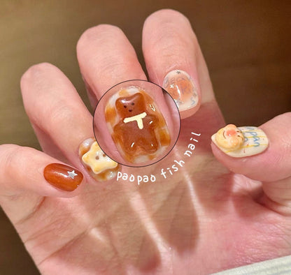 Pudding Bear x Anpanman Nails [Handmade]