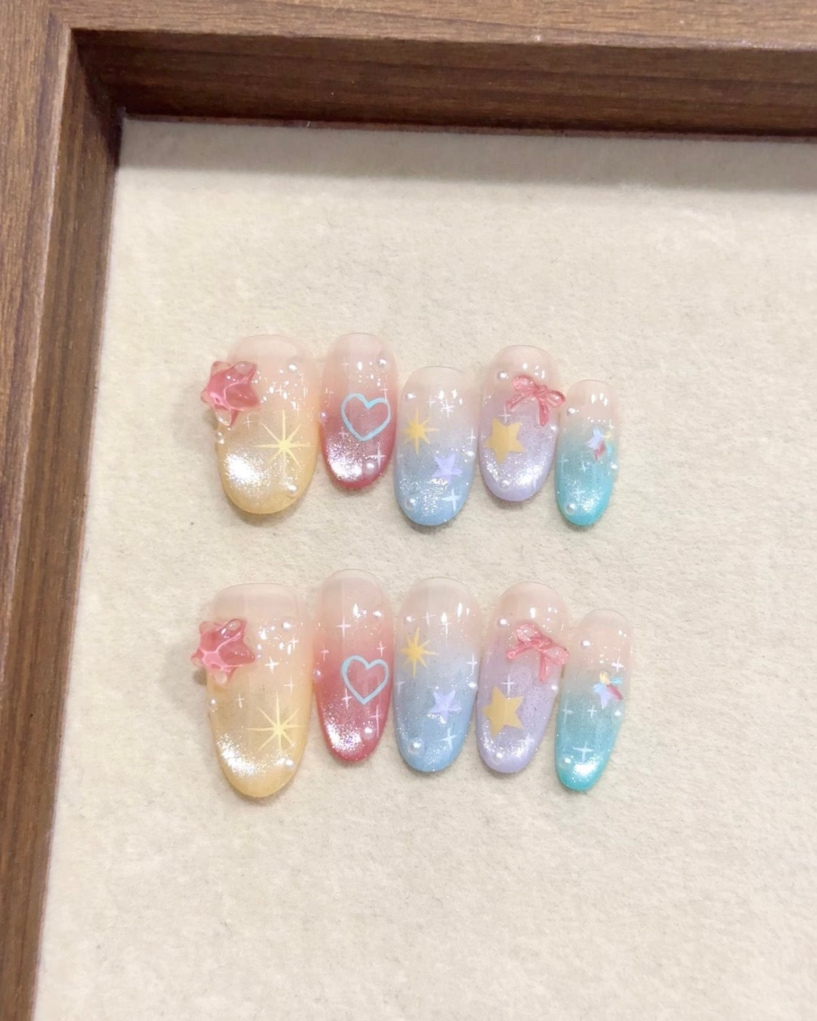 Seastar Rainbow Nails [Handmade]